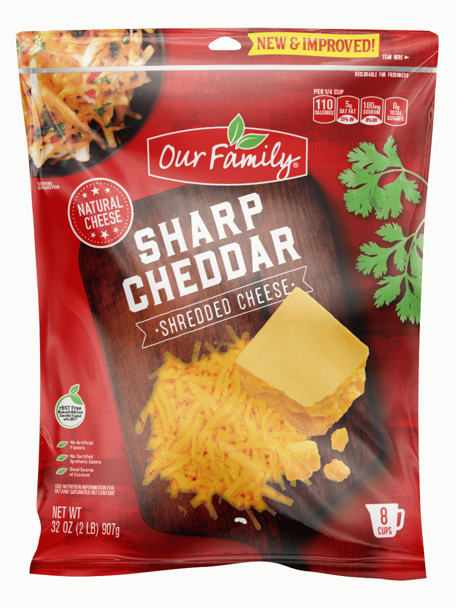 Our Family Natural sharp cheddar shredded cheese Full-Size Picture